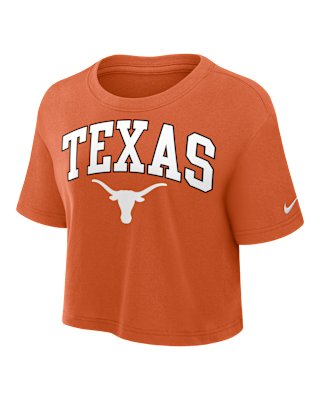 売れ筋商品|||ナイキ カットソー トップス レディース Women's Tan Texas Longhorns Performance Cropped T-Shirt Tan Women's Nike Texas Orange Texas Longhorns Baseball Home
